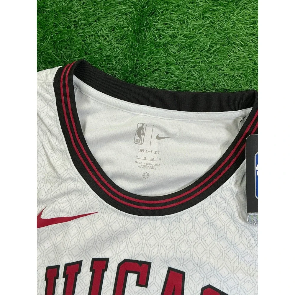 Nike Chicago Bulls City Edition Swingman Jersey White Red Mens Size 44 Medium